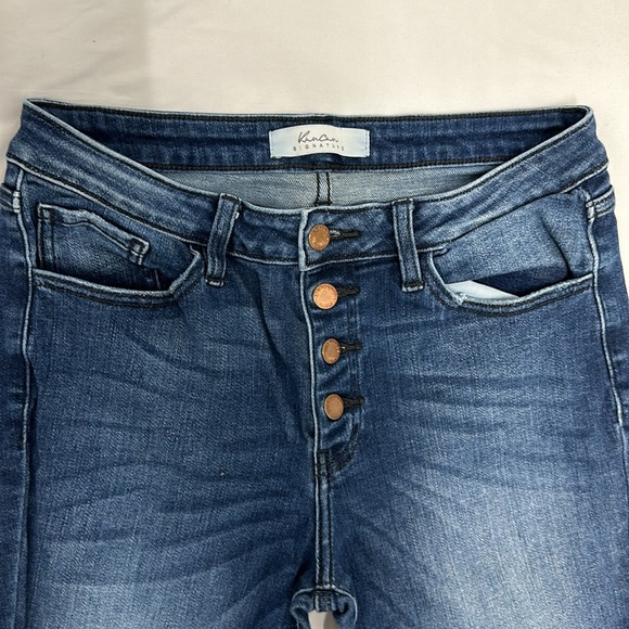 Kan Can Signature Women's High Rise Button Fly Distressed Skinny Jeans - Picture 4 of 6